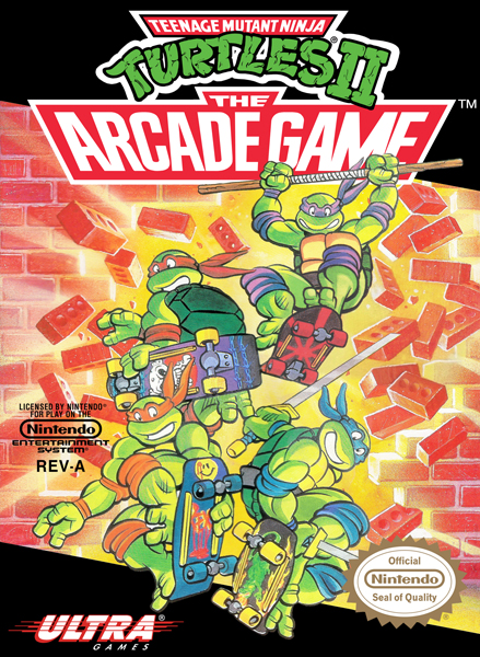 Teenage Mutant Ninja Turtles II: The Arcade Game Box Art