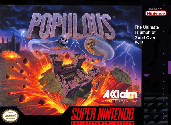 Populous (SNES) Box Art